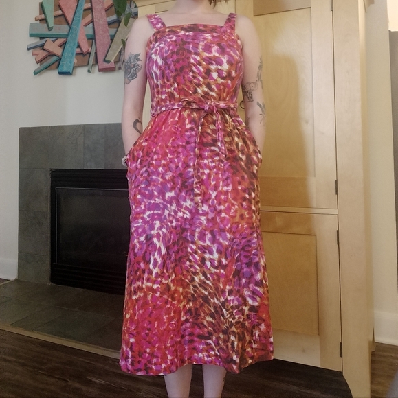 Natori Designer Vibrant Pink and Orange Women's Dress - Picture 1 of 9